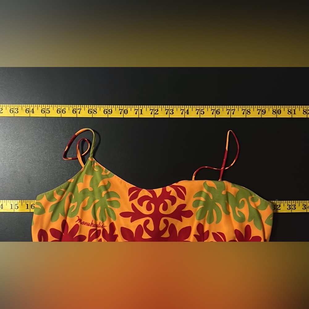 Manuhealii Red and Green Spaghetti Strap Sundress - Picture 5 of 7